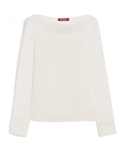 Max Mara Silk Georgette Blouse In White