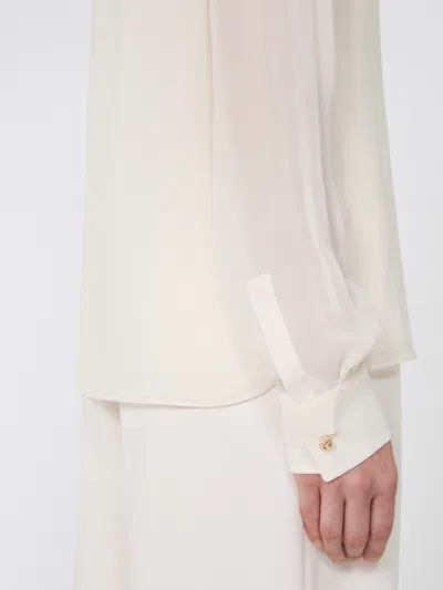 Max Mara Silk Georgette Blouse In White