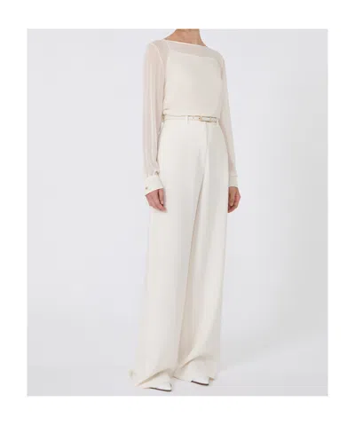 Max Mara Silk Georgette Blouse In White