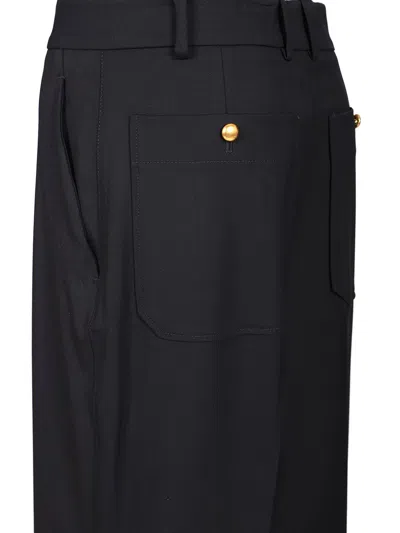 P.a.r.o.s.h Patch-pockets Virgin Wool-blend Trousers In Blue