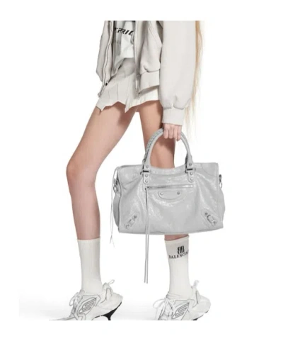 Balenciaga Shoulder Bags Stud Embellishment In Gray