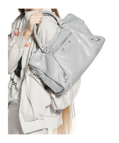 Balenciaga Shoulder Bags Stud Embellishment In Gray