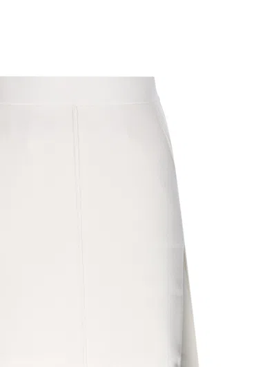 Max Mara Mid-length A-line Knitted Skirt With Subtle Side Slits In White
