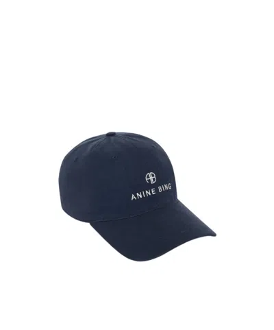 Anine Bing Womens Washed Navy Jeremy Cotton Baseball Cap In Blue
