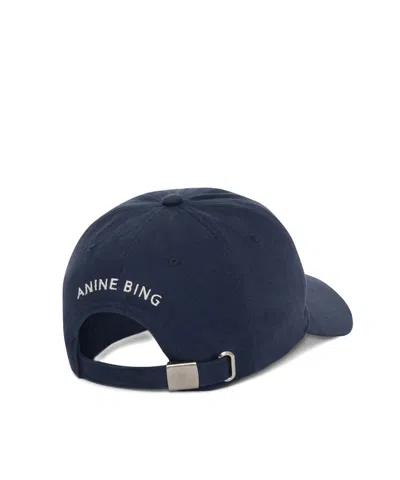 Anine Bing Womens Washed Navy Jeremy Cotton Baseball Cap In Blue
