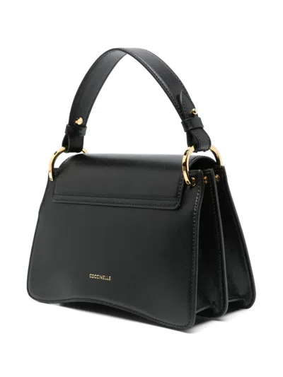 Coccinelle Black Handbag With Detachable Top Handle  In Black