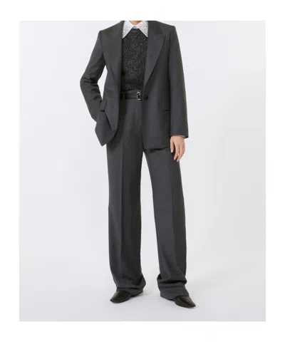 Max Mara Alpaca And Lurex Gilet In Gray