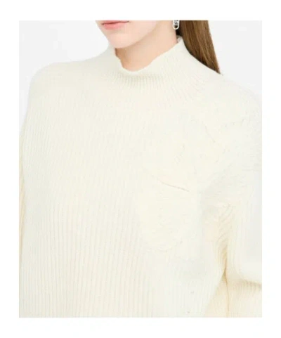 Liu •jo Liu Jo Ribbed Knit High Neck In Neutral