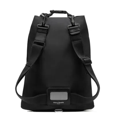 Maison Margiela Versatile Roll-top Backpack Adjustable Strap In Black