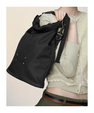 Maison Margiela Versatile Roll-top Backpack Adjustable Strap In Black