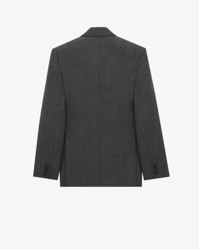 Saint Laurent Tailored Blazer With Double-breasted Design In Gray