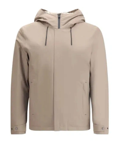 Woolrich Beige Polyester Shell Jacket In Brown