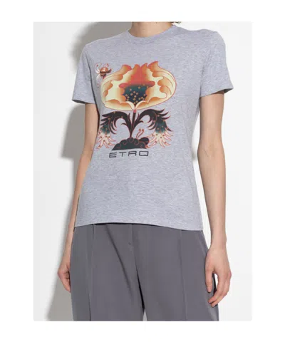 Etro Floral T-shirt In White