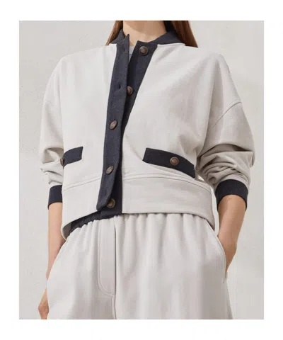 Brunello Cucinelli Plush Cardigan In Gray