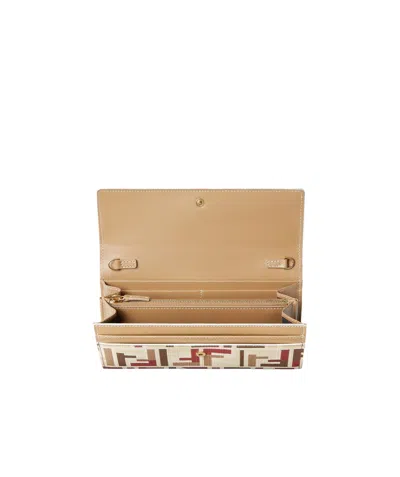 Fendi Pouch With Chain In Multicolor Ff Fabric In Multi