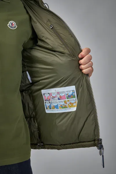 Moncler Men Baudinet Down Jacket With Logo Patch In Green