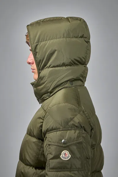 Moncler Men Baudinet Down Jacket With Logo Patch In Green