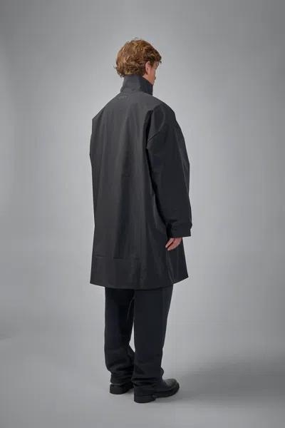 Essentials Long Nylon Jacket With Logo Patch. In Black