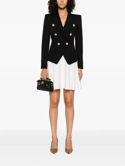 Balmain Wool Blazer With Iconic Metal Buttons In Black