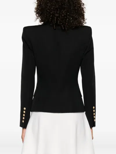 Balmain Wool Blazer With Iconic Metal Buttons In Black