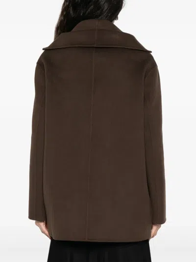 Alberta Ferretti Button-fastening Collared Jacket In Brown
