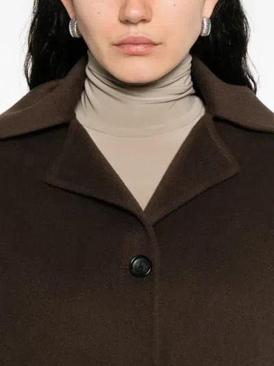 Alberta Ferretti Button-fastening Collared Jacket In Brown