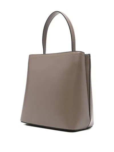 Twinset Twin-set Structured Handbag With Gold-tone Chain Detail In Neutral