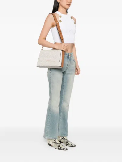 Michael Kors Large Nessa Signature Logo Bag In Neutral