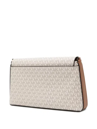 Michael Kors Large Nessa Signature Logo Bag In Neutral