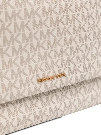 Michael Kors Large Nessa Signature Logo Bag In Neutral