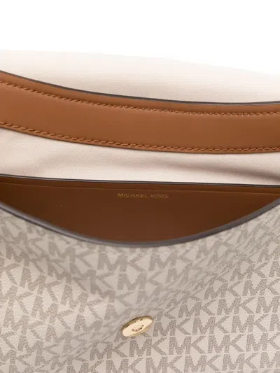 Michael Kors Large Nessa Signature Logo Bag In Neutral