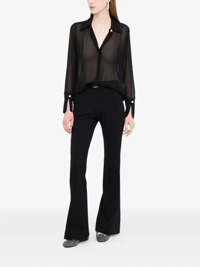 Liu •jo Long Sleeve Beaded Shirt In Black