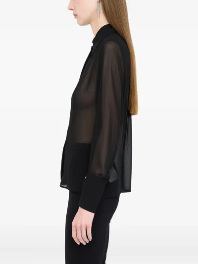 Liu •jo Long Sleeve Beaded Shirt In Black