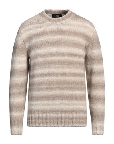 +39 Masq Man Sweater Beige Size 42 Alpaca Wool, Wool, Nylon In Sand