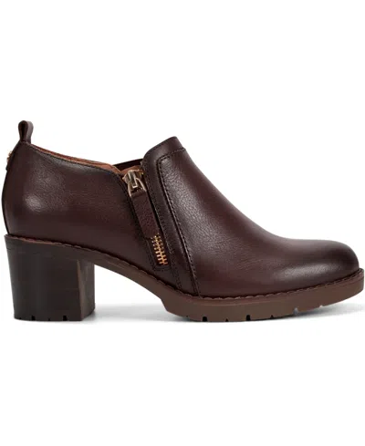 Easy Spirit Women's Cosa Eflex Side Zip Block Heel Shooties In Brown