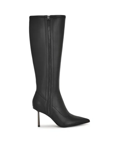 Nine West Women's Gerty Tall Pointy Toe Stiletto Boots In Black