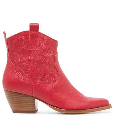 Dolce Vita Women's Shania H2o Pull-on Western Booties In Red