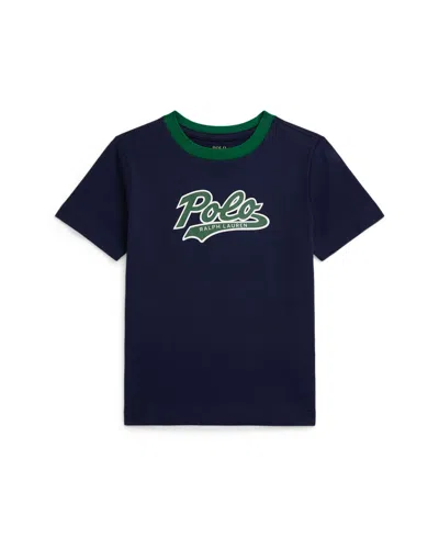 Polo Ralph Lauren Big Boys Logo Color Blocked T-shirt In Blue