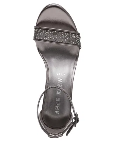 Anne Klein Women's Kourtney Two Piece Block Heel Dress Sandals In Silver
