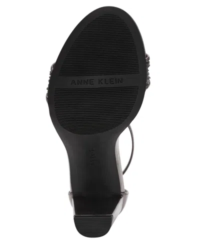 Anne Klein Women's Kourtney Two Piece Block Heel Dress Sandals In Silver