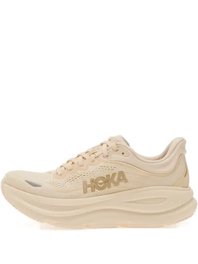 Hoka W Bondi 9 Woman Sneakers Ivory Size 8 Textile Fibers In Neutral