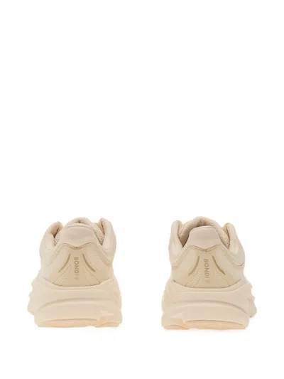 Hoka W Bondi 9 Woman Sneakers Ivory Size 8 Textile Fibers In Neutral