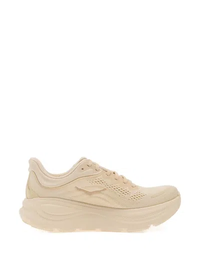Hoka W Bondi 9 Woman Sneakers Ivory Size 8 Textile Fibers In Neutral