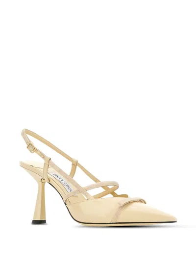 Jimmy Choo Danica Slingback Pointed-toe Heeled Pumps In Neutral