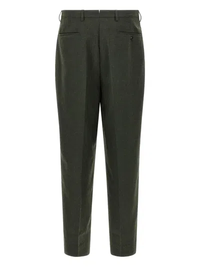 褶饰车缝褶长裤