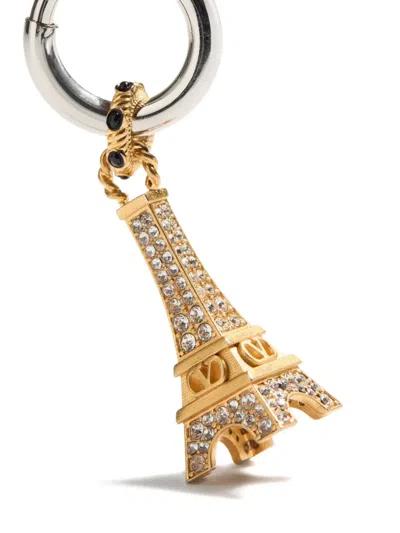 Valentino Garavani Ovalette Mono Earring In Metal In Silver