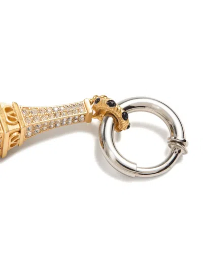 Valentino Garavani Ovalette Mono Earring In Metal In Silver