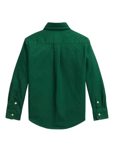 Polo Ralph Lauren Big Boys Garment-dyed Cotton Oxford Shirt In Green