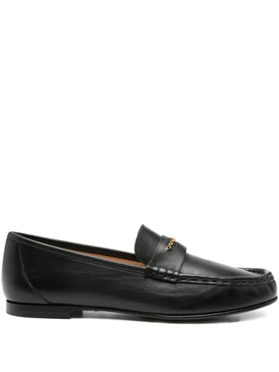 Chloé Chain-detail Loafers In Black