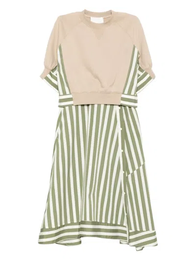 3.1 Phillip Lim Detachable-sweatshirt Striped Cotton Midi Dress In Multi
